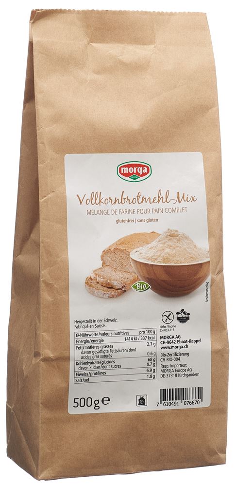 Morga Vollkornbrot Mehl Mix Glutenfrei Bio Btl G Online Bestellen