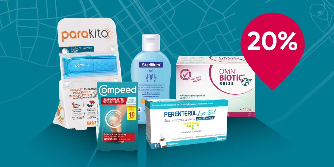 20% Rabatt auf Ferienprodukte | Amavita Onlineshop