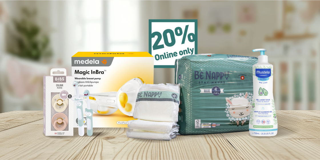 20 % di sconto su prodotti Bebè & Genitori di Mustela, MAM, Medela e Weleda nella boutique online Amavita