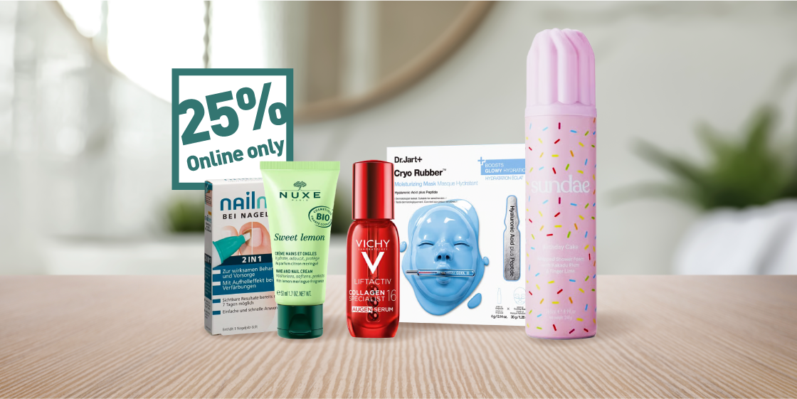 Sommerpflege-Produkte mit 25 % Rabatt im Amavita Onlineshop – Gesichts- und Hautpflege sowie Manicure und Pedicure