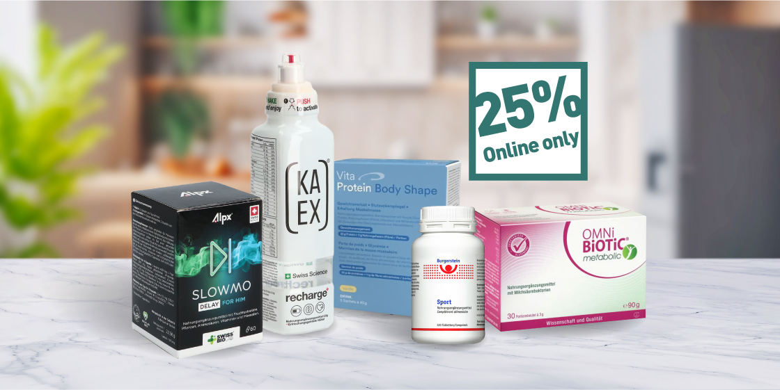 25% auf Nahrungsergänzungsmittel