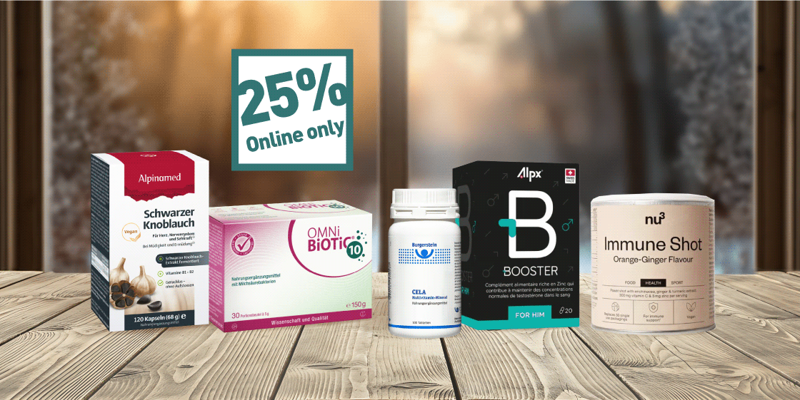 25% auf Nahrungsergänzungsmittel