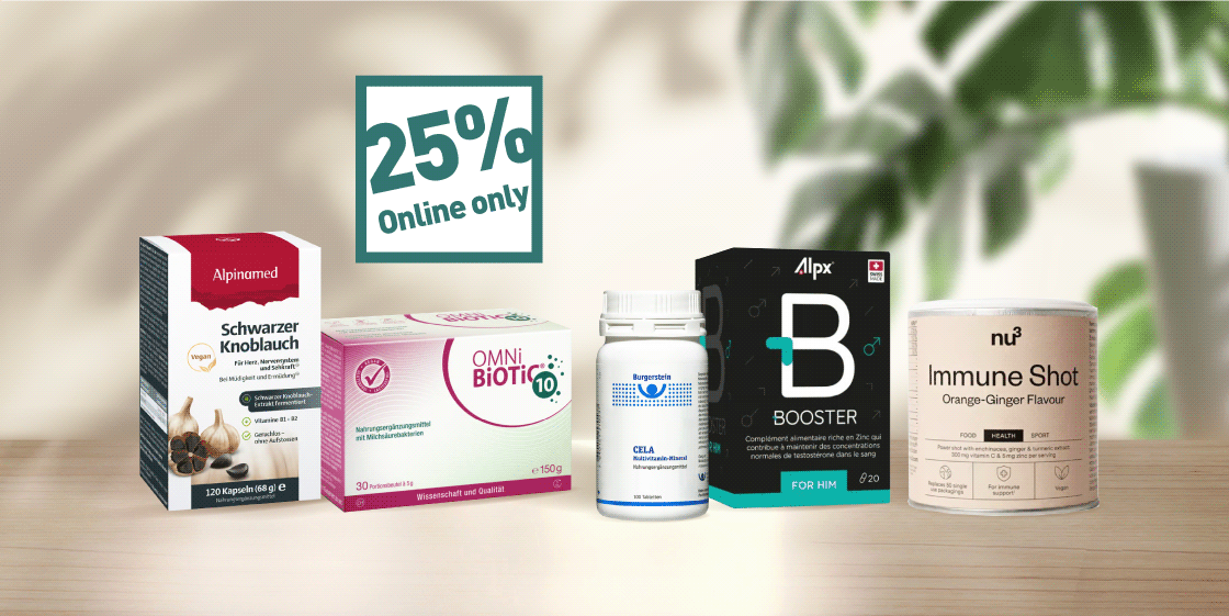 25% auf Nahrungsergänzungsmittel
