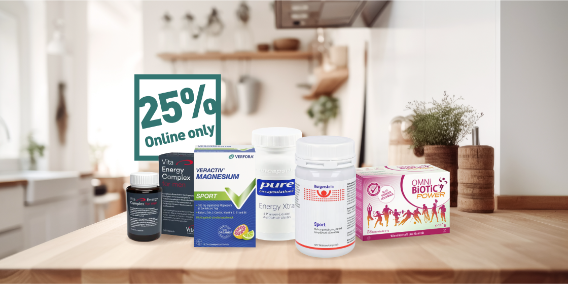 25% auf Nahrungsergänzungsmittel