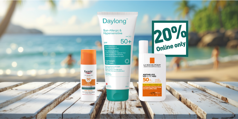 20% sulla protezione solare da Amavita | Per pelli sensibili e amanti del sole