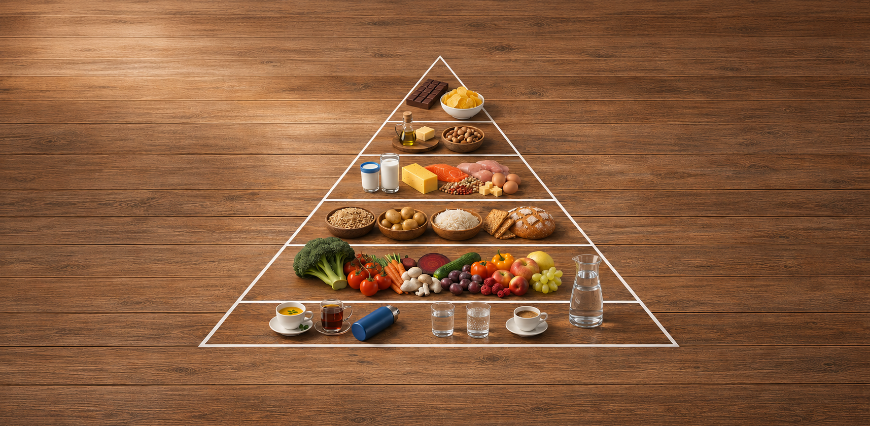 Schweizer Lebensmittelpyramide als Ernährungsempfehlung.
