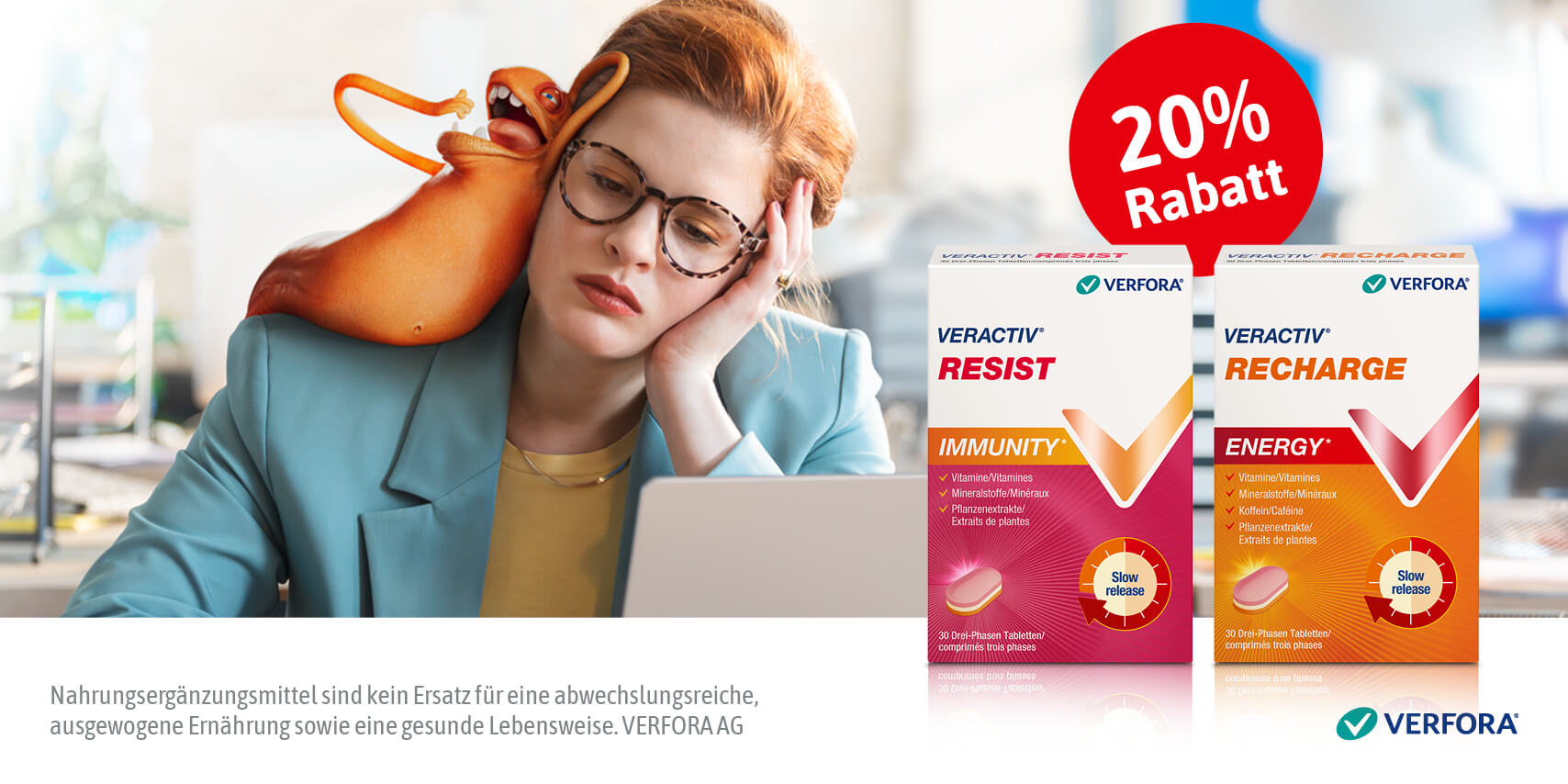 Veractiv® Recharge für mehr Energie im Alltag und Veractiv® Resist für ein starkes 