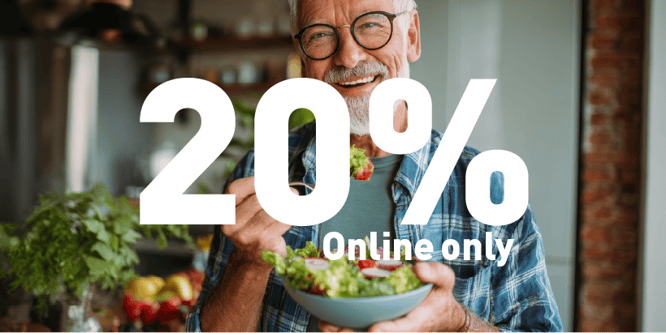 20 % di sconto su prodotti selezionati della categoria alimentazione nello shop online Amavita.