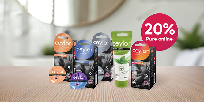 Ceylor Produkte mit 20% Rabatt exklusiv im Amavita Onlineshop für Verhütung und Intimgesundheit.