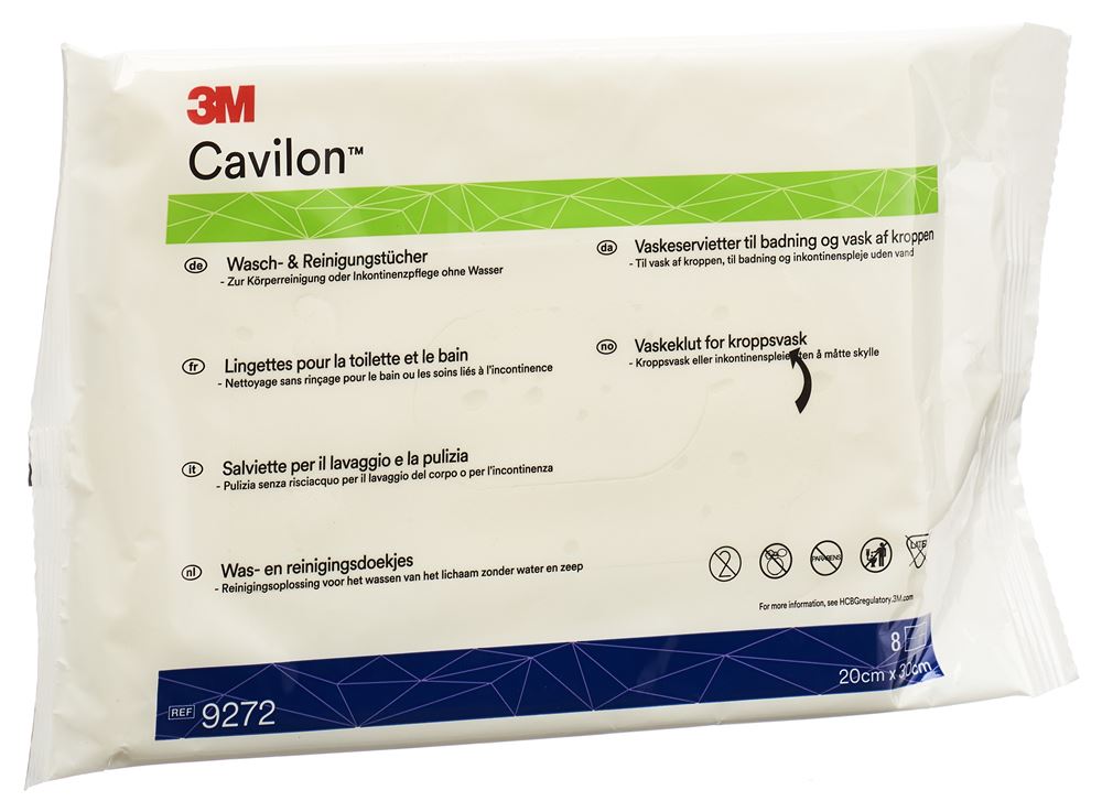 3M Cavilon Wasch- & Reinigungstücher 2-in-1 8 Stk