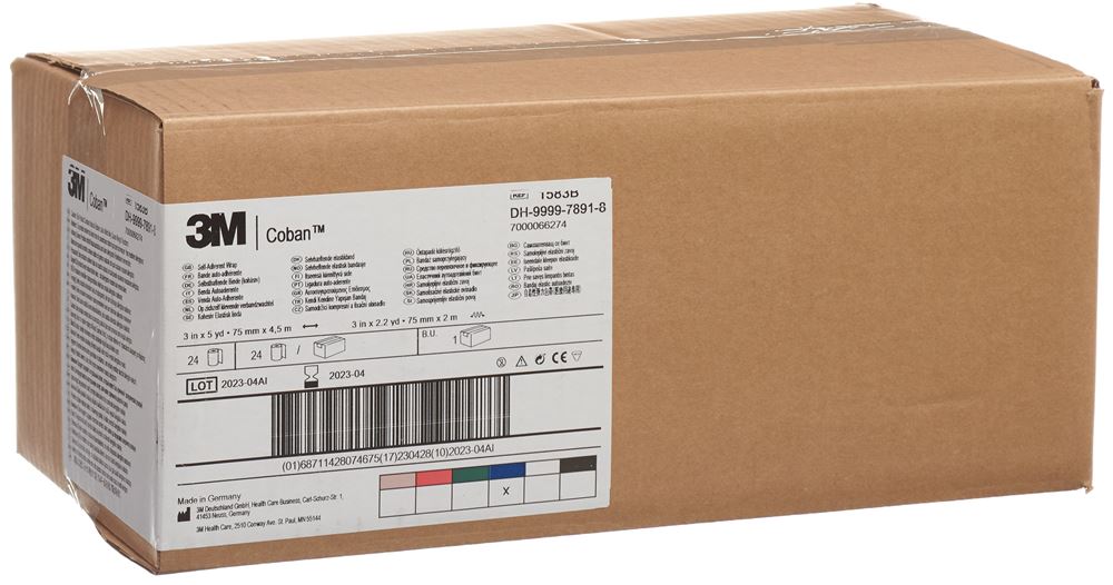 3M Coban Elastische Binde selbsthaftend 7.6cmx4.57m blau 24 Stk