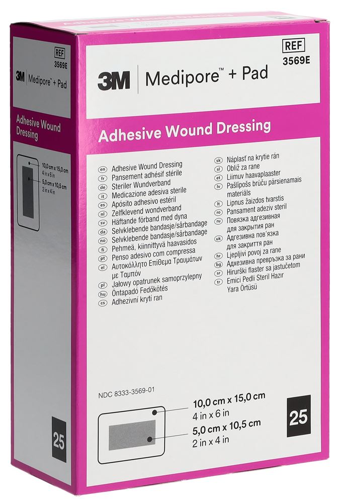 3M Medipore+Pad 10x15cm Wundkissen 5x10.5cm 25 Stk