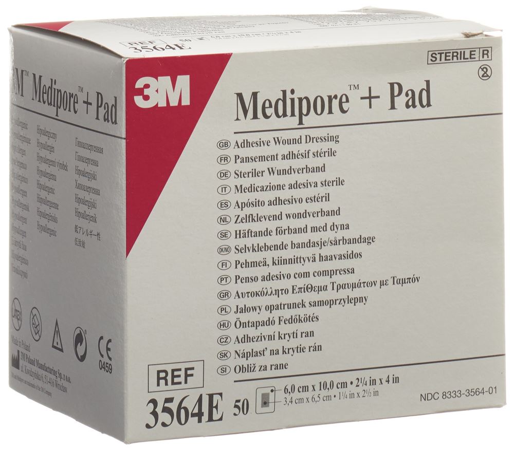 3M Medipore+Pad 6x10cm Wundkissen 3.4x6.5cm 50 Stk