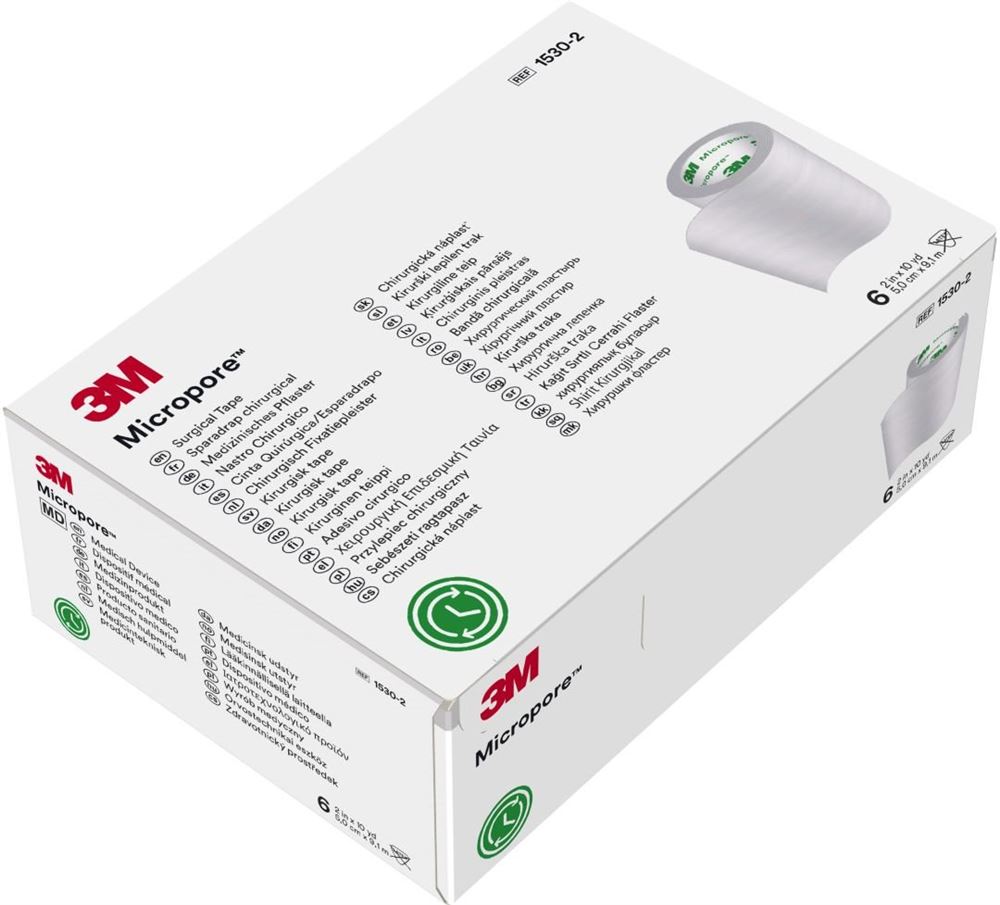 3M Micropore Rollenpflaster ohne Dispenser 50mmx9.14m weiss 6 Stk