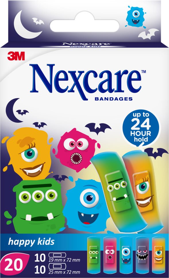 3M Nexcare Kinderpflaster Happy Kids Monsters 20 Stk