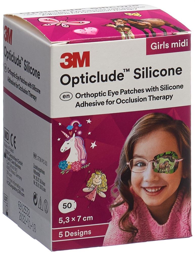 3M Opticlude Silicone Augenverband 5.3x7cm Midi Girls 50 Stk
