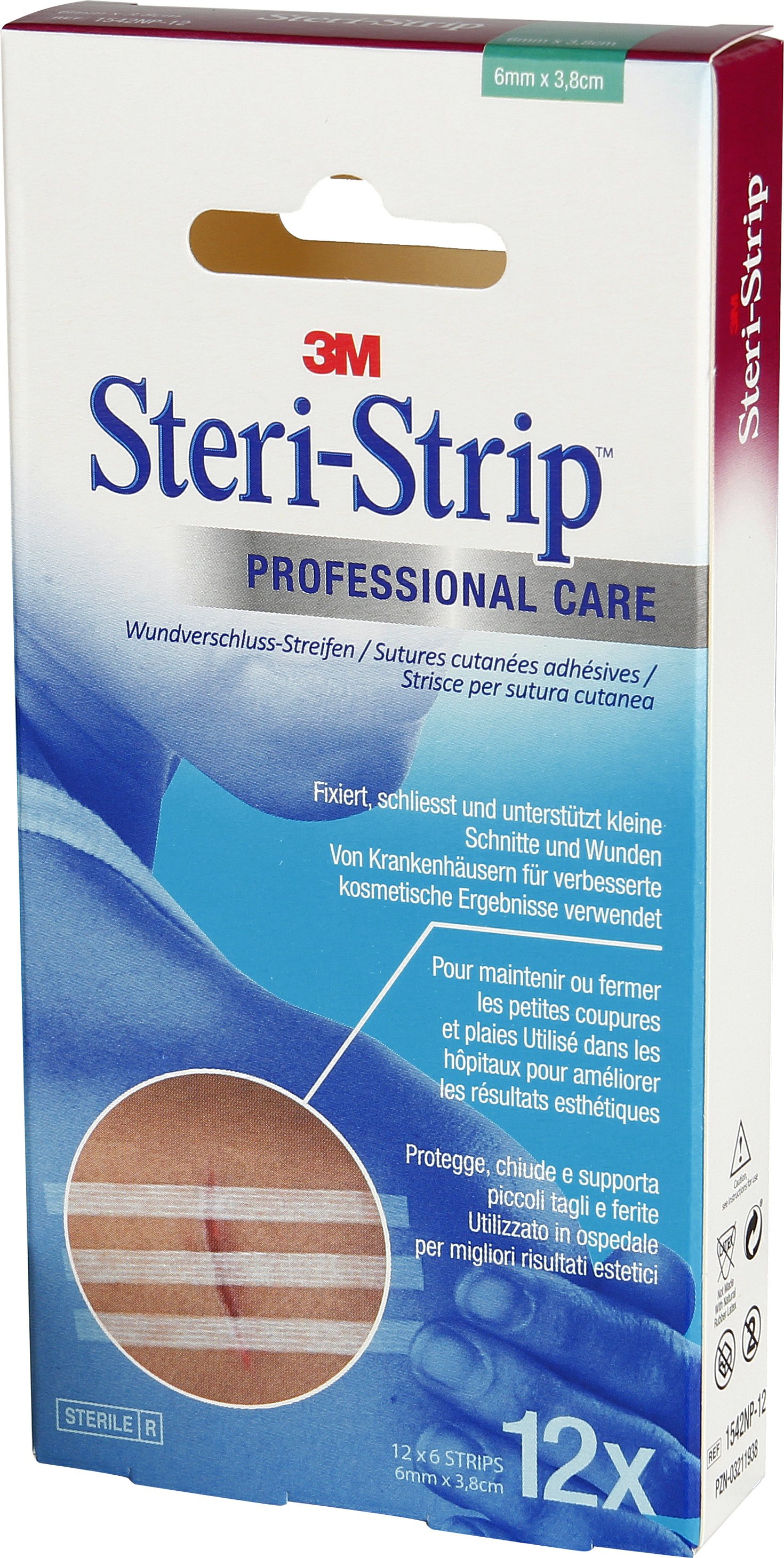 3M Steri Strip 6x38mm weiss verstärkt 12 x 6 Stk