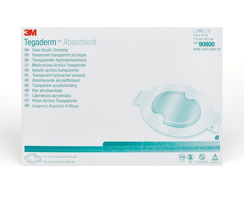 3M Tegaderm Absorb Wundverband 7.6×9.5cm 10 Stk