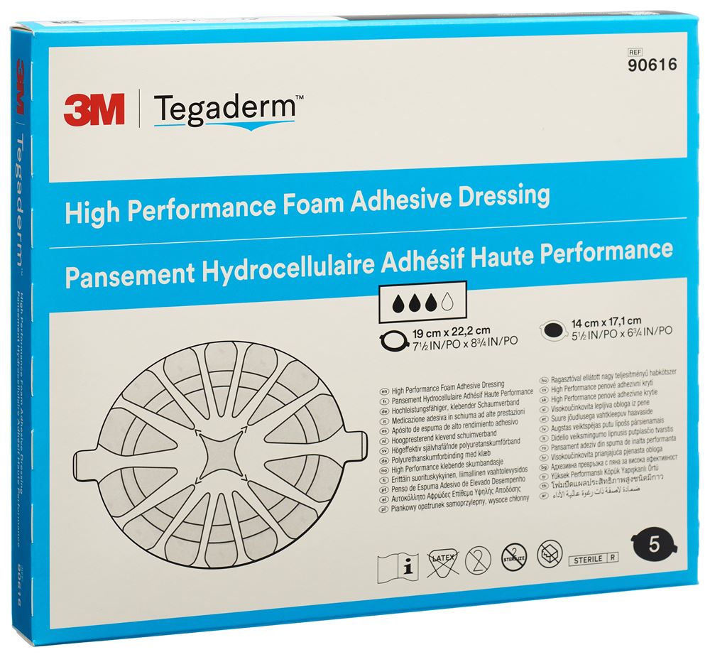 3M Tegaderm Foam HP Schaumkompresse 14x17.1cm adhesive 5 Stk