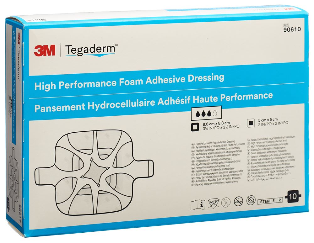 3M Tegaderm Foam HP Schaumkompresse 5x5cm adhesive 10 Stk