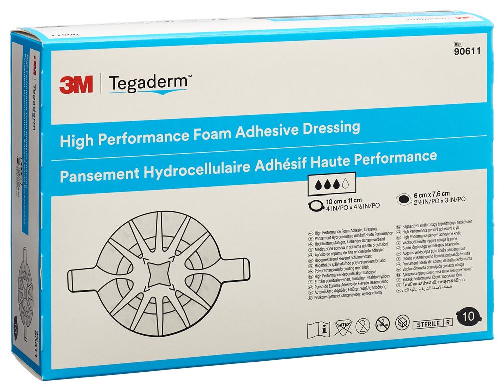 3M Tegaderm Foam HP Schaumkompresse 6x7.6cm adhesive 10 Stk