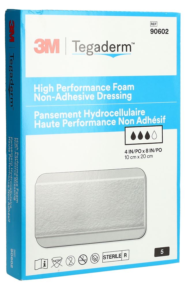 3M Tegaderm High Performance Foam Schaumkompresse 10x20cm non adhäsiv 5 Stk