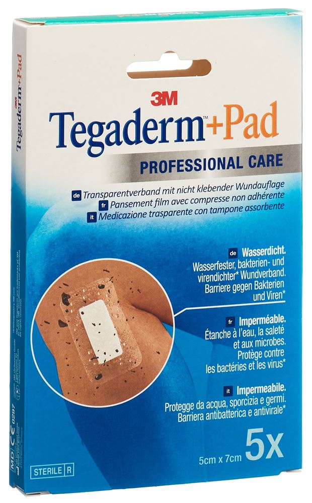 3M Tegaderm+Pad 5x7cm Wundkissen 2.5x4cm 5 Stk