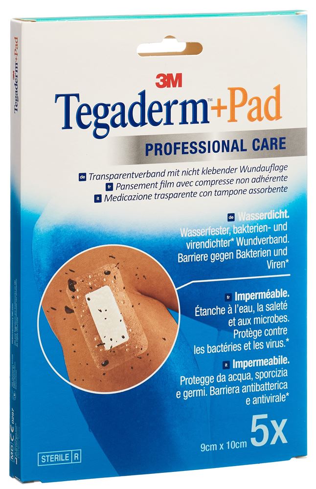 3M Tegaderm+Pad 9x10cm Wundkissen 4.5x6cm 5 Stk