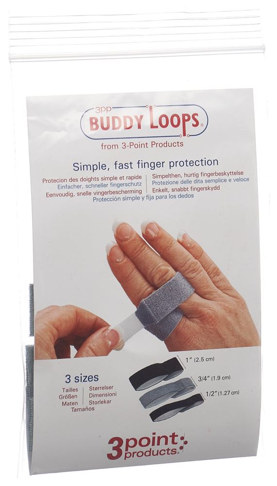 3pp Buddy Loops 3/4" 1.90cm breit grau 5 Stk