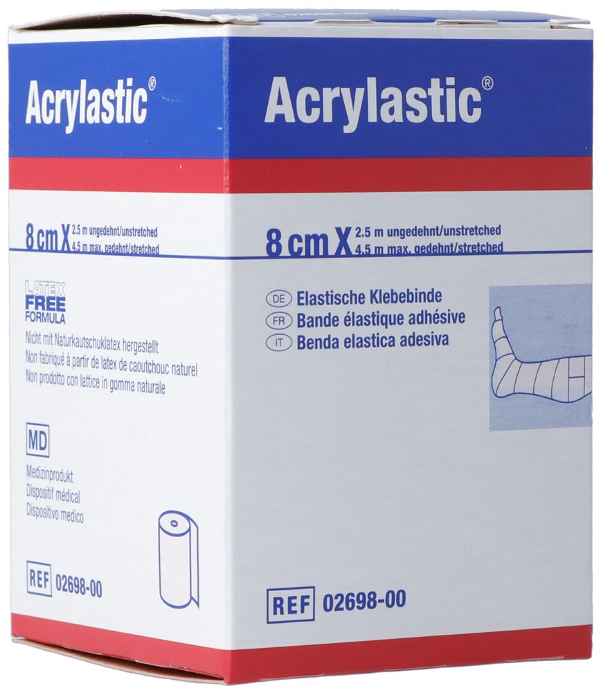Acrylastic Pflasterbinde 2.5mx8cm elastisch