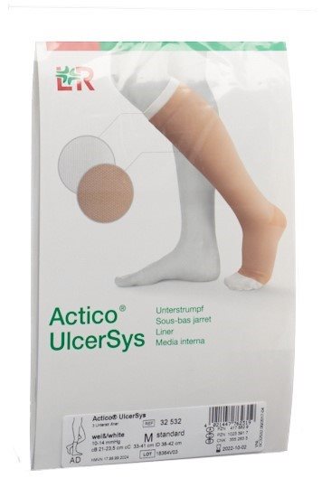 Actico UlcerSys Unterstrumpf XXL lang weiss 3 Stk