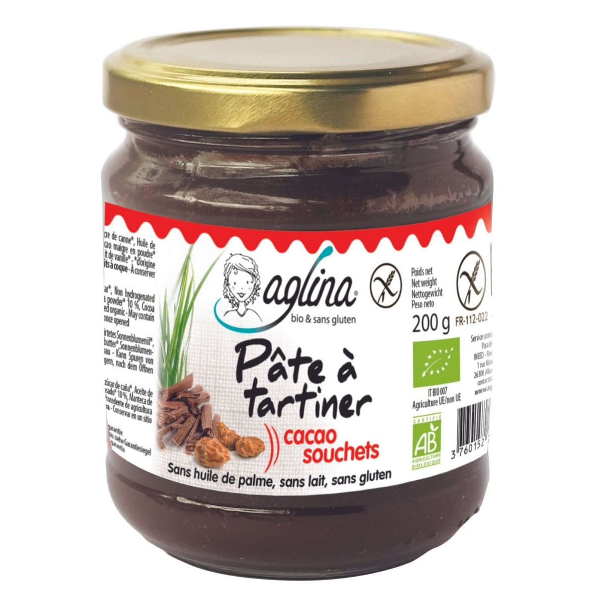 aglina Aufstrich Kakao & Erdmandel Bio Glas 200 g