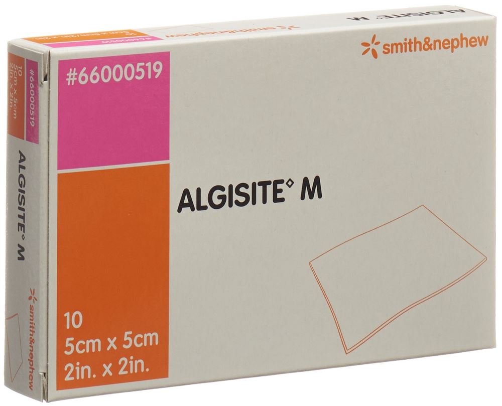Algisite M Alginat Kompressen 5x5cm 10 Stk
