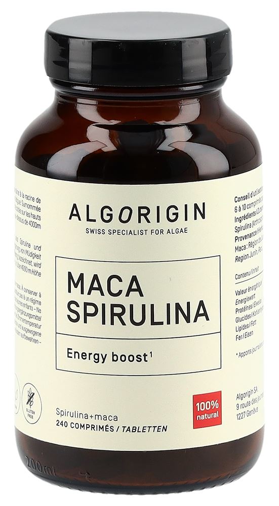 Algorigin Spirulina + Maca Tabl Glasfl 240 Stk