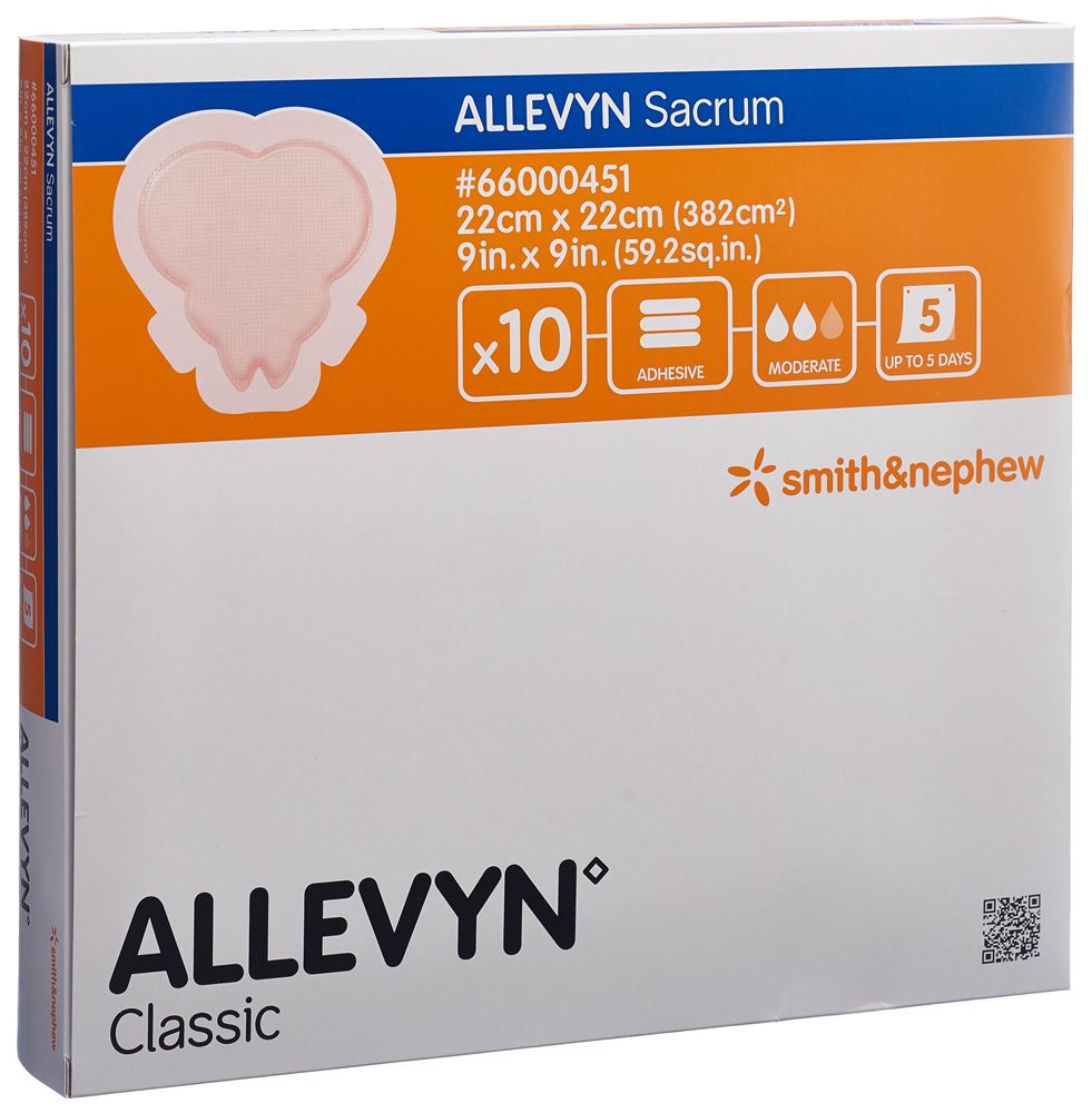 Allevyn Adhesive Sacrum Wundverband 22x22cm 10 Stk