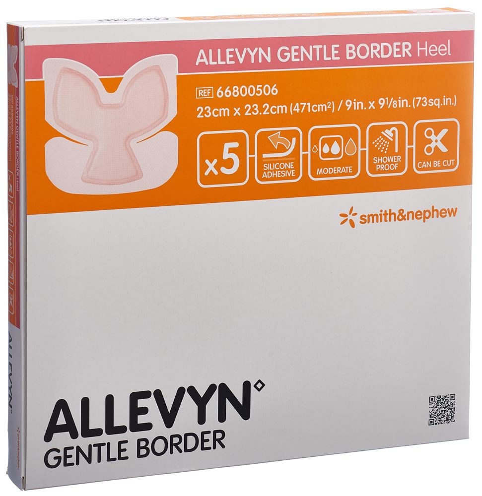 Allevyn Gentle Border Heel 23x23.2cm 5 Stk