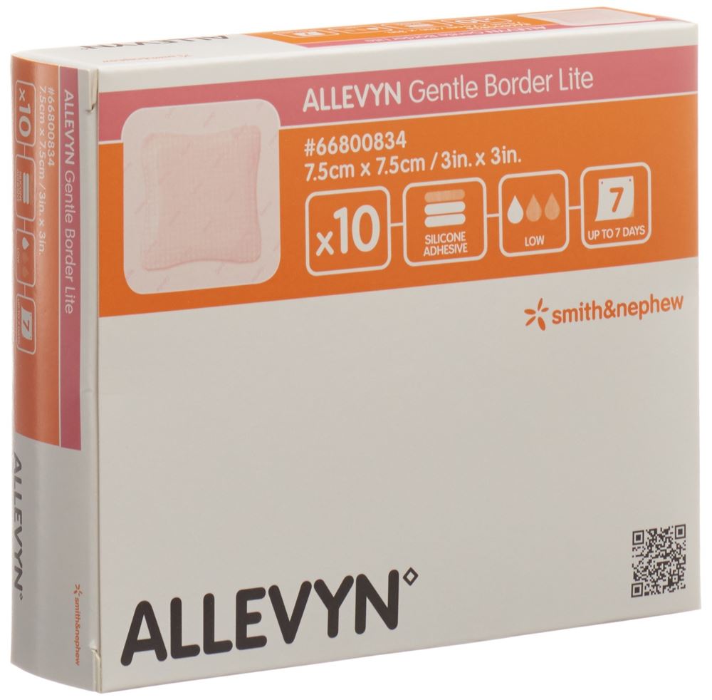 Allevyn Gentle Border Lite 7.5x7.5cm 10 Stk