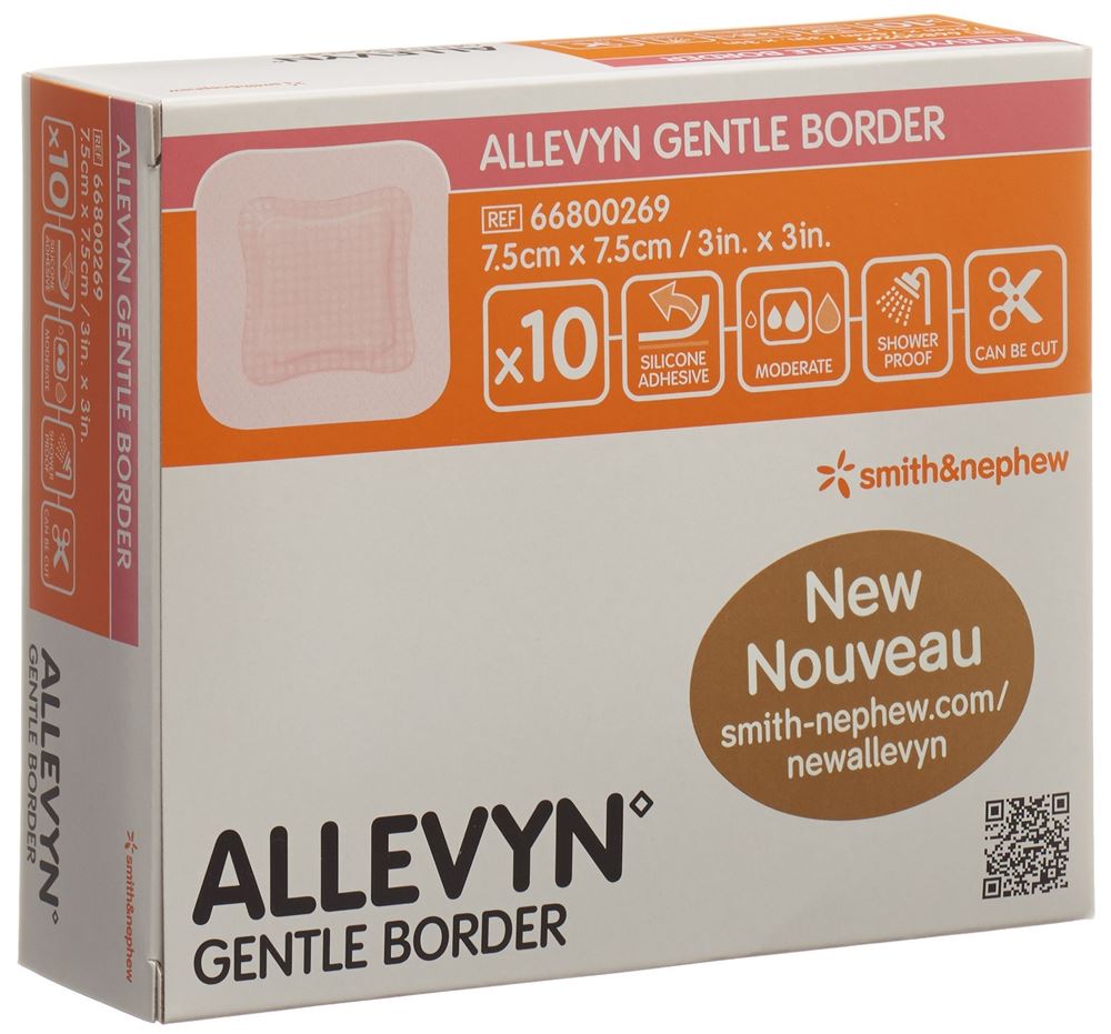 Allevyn Gentle Border Wundverband 7.5x7.5cm 10 Stk