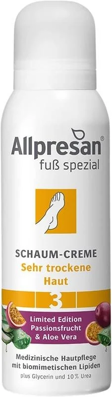 Allpresan Fuss spezial 3 Schaum-Creme sehr trockene Haut Passionsfrucht Limited Edition 125 ml