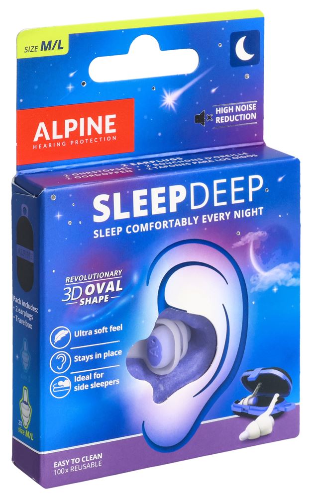 Alpine Gehörschutzstöpsel M/L SleepDeep 1 Paar