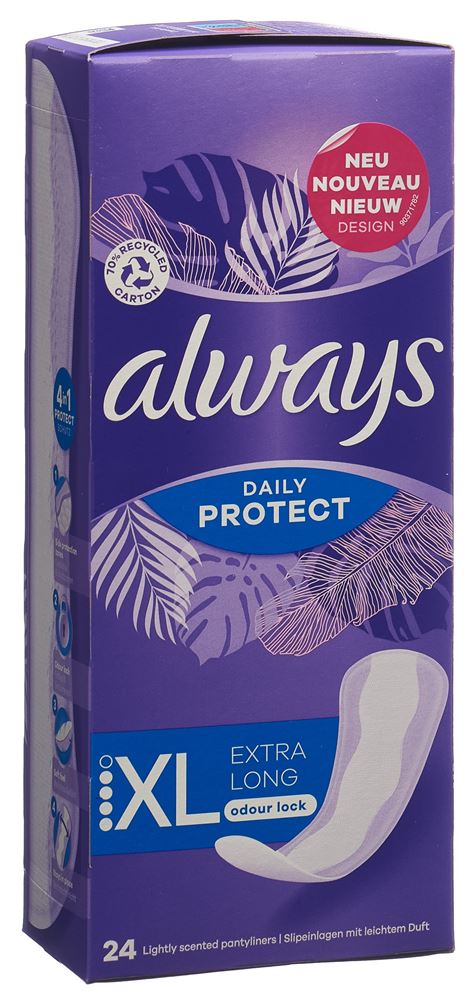 always Slipeinlage Daily Protect Extra Long mit leichtem Duft 24 Stk