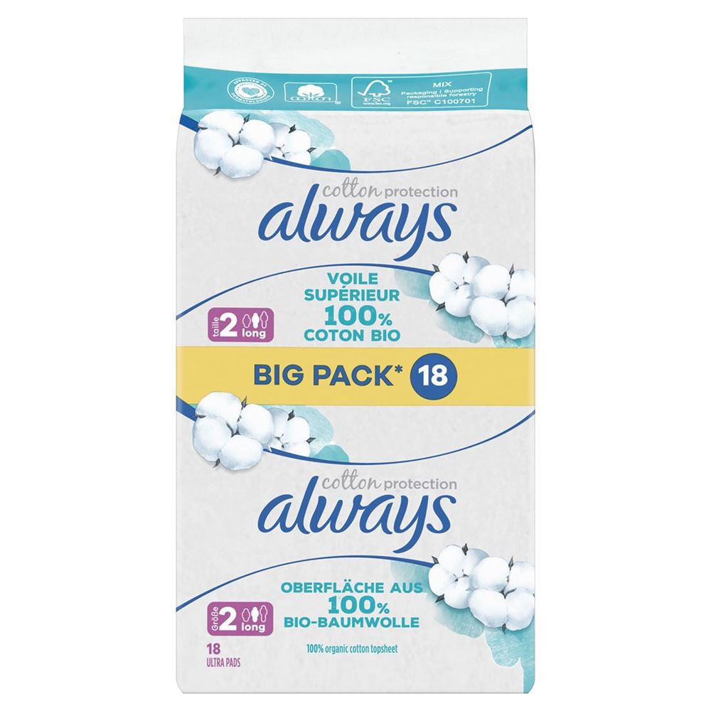 always Ultra Binde Cotton Protection Gr3 Night mit Flügeln BigPack 16 Stk
