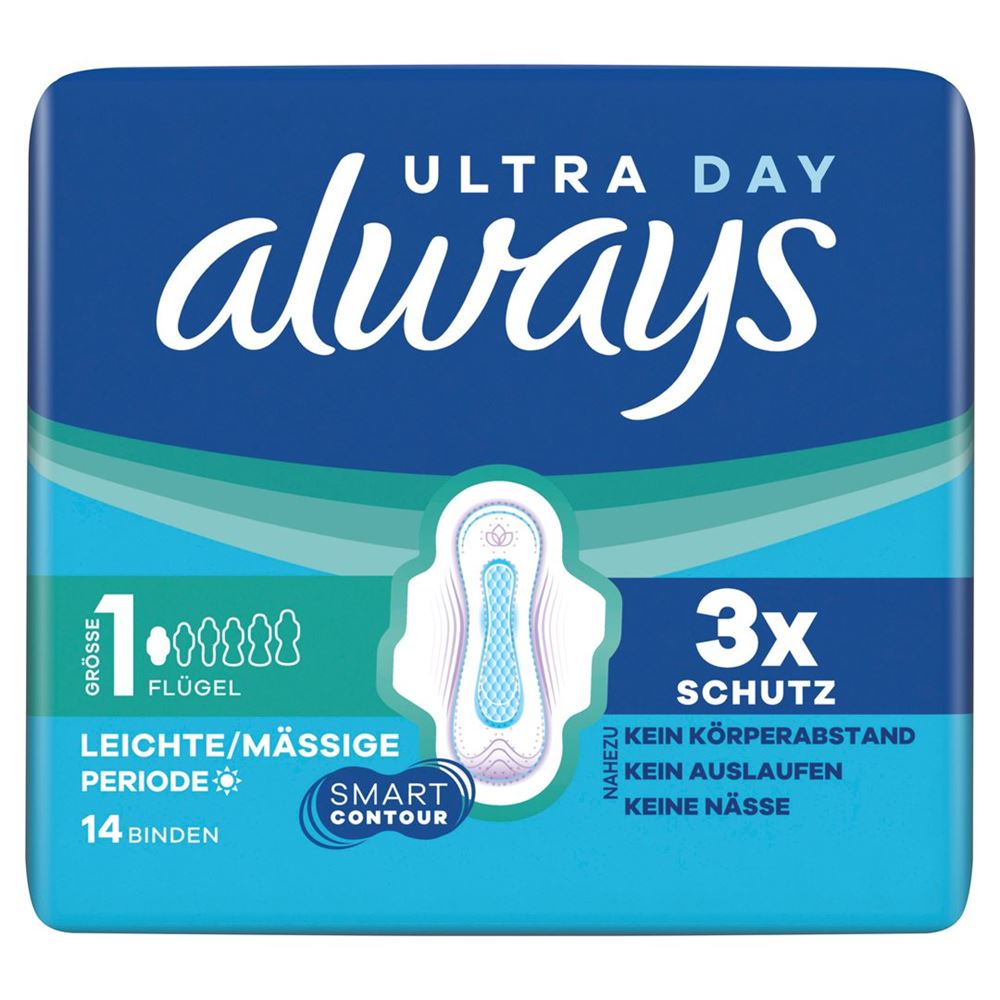 always Ultra Binde Gr1 Normal mit Flügeln 14 Stk
