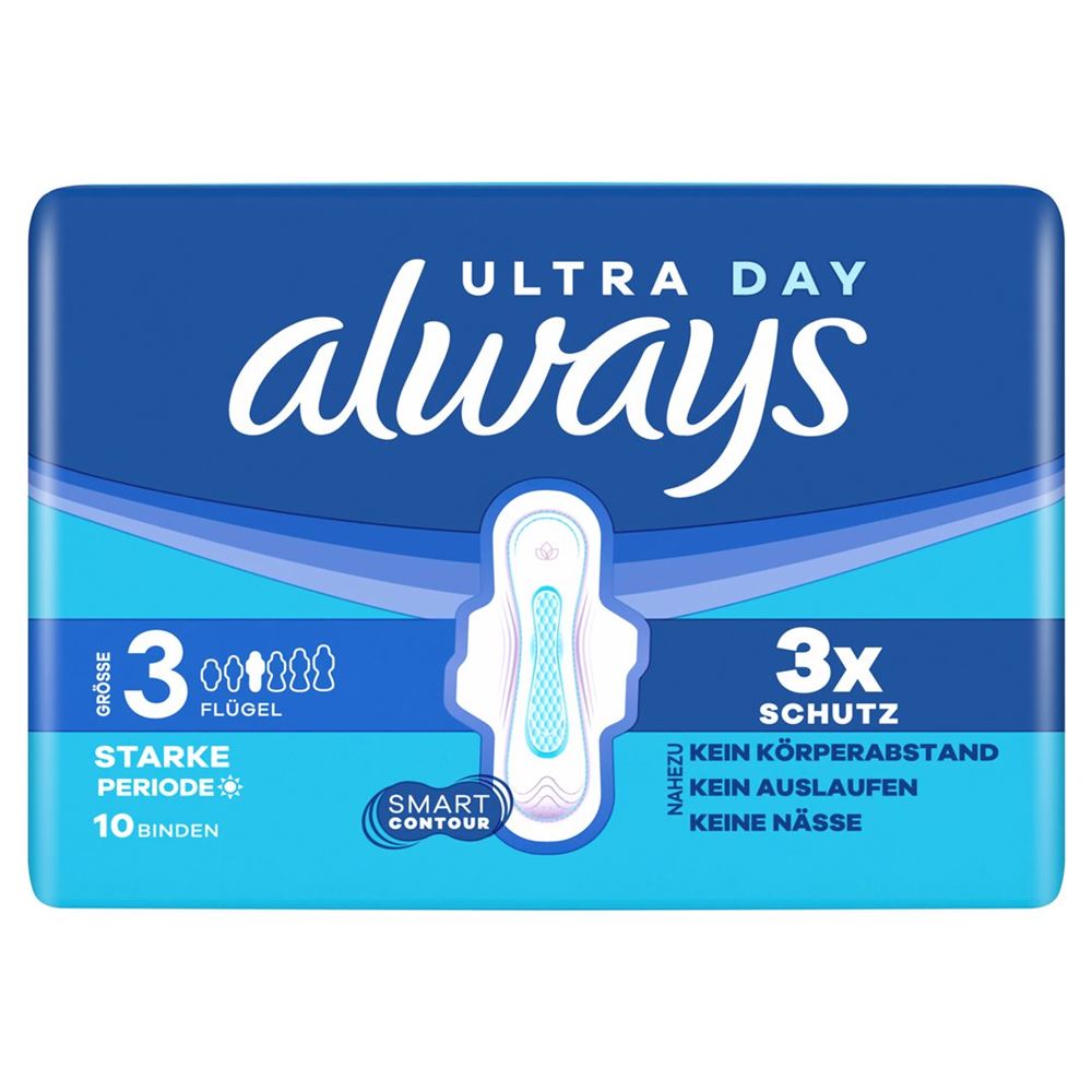always Ultra Binde Gr3 Long Plus mit Flügeln 10 Stk