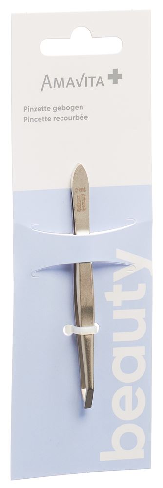 Amavita Beauty Pinzette gebogen vernickelt matt