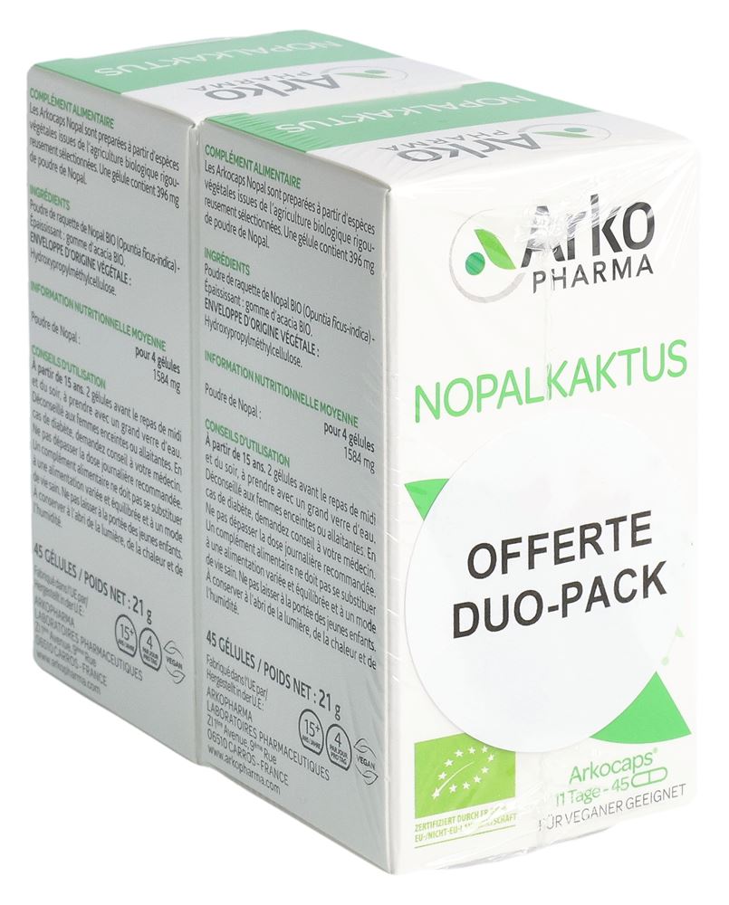 Arkocaps Nopalkaktus Kapseln Pflanzlich Duo 2 X 45 Stück
