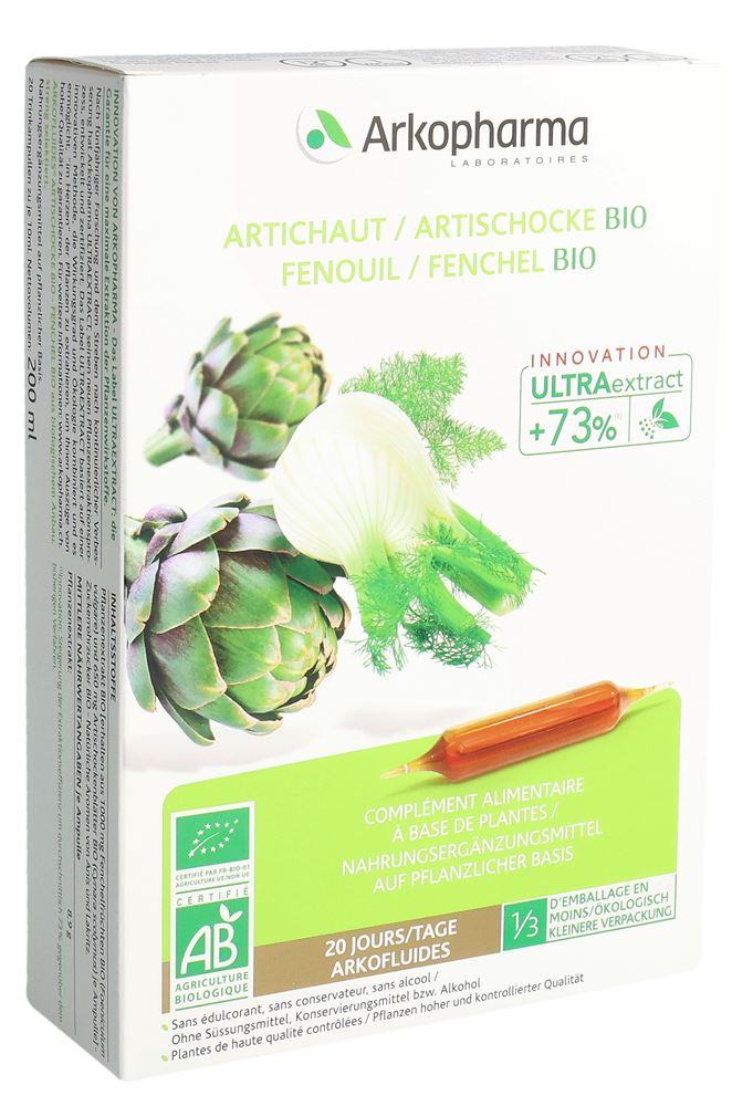 Arkofluide Artischocke-Fenchel Bio 20 Amp 10 ml