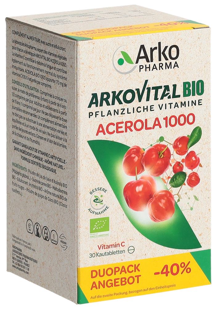 Acerola Arkopharma Tabletten 1000 Mg Bio Duo 2 X 30 Stück