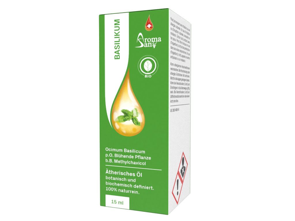 Aromasan Basilikum Äth/Öl in Schachtel Bio 15 ml