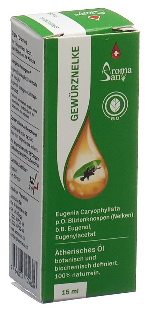 Aromasan Gewürznelke Äth/Öl in Schachtel Bio 15 ml